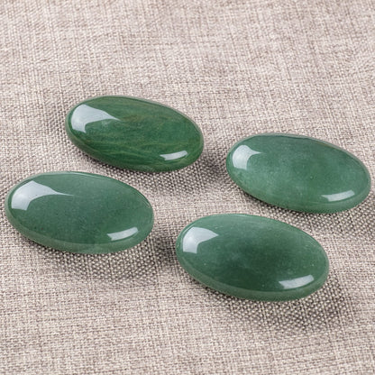 Green Aventurine Palm Stone Crystal Natural Chakra Therapy Polished Healing Crystal Oval Pocket Gemstone for Anxiety Stress Relief