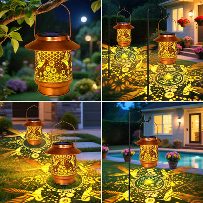Hummingbird Solar Lanterns Outdoor Waterproof, Birthday Mother's Day Gifts for Women Mom Grandma, Metal Solar Hanging Lights Garden Decor for Yard Patio Lawn Pathway Landscape