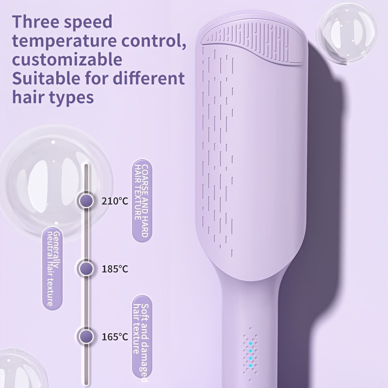 32mm Wave Curling Iron - Adjustable Temperature & Easy to Style, Fast Heating with Long-Lasting Results & Safe Temperature Control Technology. Perfect Anti-Scald Curling Device for Women to Create Deep U-Shaped Wool Curls (Pink/Purple Optional)