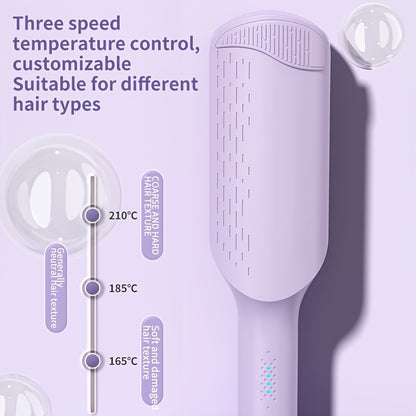 32mm Wave Curling Iron - Adjustable Temperature & Easy to Style, Fast Heating with Long-Lasting Results & Safe Temperature Control Technology. Perfect Anti-Scald Curling Device for Women to Create Deep U-Shaped Wool Curls (Pink/Purple Optional)