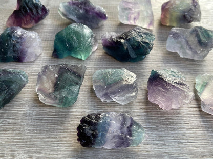 GAF TREASURES Wholesale Raw Rainbow Fluorite Crystals, Natural Rainbow Fluorite Stone, Natural Rough Rainbow Fluorite Crystals, Rainbow Fluorite Healing Crystals (Rainbow Fluorite, 0.5 Pound)
