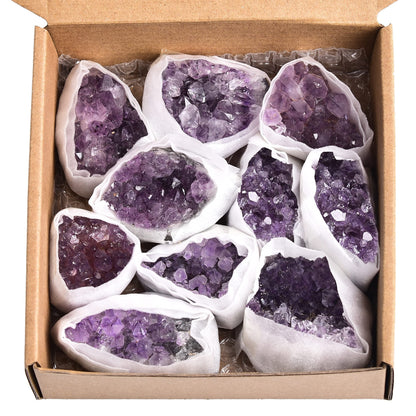 JIC Gem 1.8 LBS Natural Amethyst Geode Crystals Healing Stones Raw Amethyst Crystal Clusters for Witchcraft