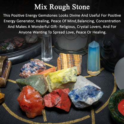 Crocon® 1LB Assorted Rough Bulk Natural Stone Raw Gemstone Tumbling Cabbing Polishing Gem Mining Chakra Balancing Reiki Crystals and Healing Stones Good Luck Home Office Décor
