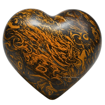 Mariyam Jasper Crystal Heart Palm Stone - Pocket Massage Worry Stone for Natural Body Chakra Balancing, Reiki Healing and Crystal Grid