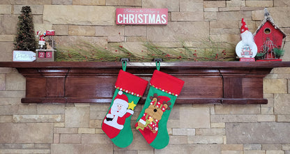Lulu Decor, Low Profile Christmas Stocking Holders, Set of 2 Bases, Strong Heavy Stocking Holders (Log Design)