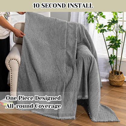 MEETSKY Oversized Chair Cover Washable Recliner Chair Covers, Armchair Couch Cover Sofa Throw Cover for Single Couch, Soft Small Sofa Slipcoversfor Pet, 71"x 91", Dark Grey
