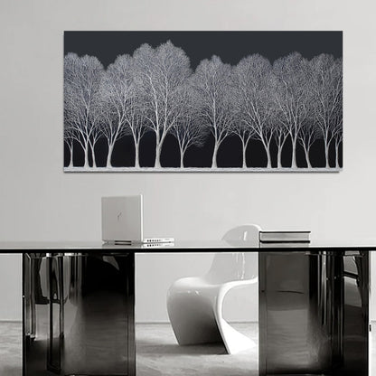 Trogonup Black and White Wall Art for Bedroom Large Forest Picture Landscape Tree Artwork for Living Room Home Office Modern Canvas Prints Ready to Hang 20"x40"