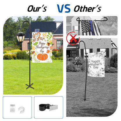 Ottsuls Garden Flag Stand, 2 Pack Heavy Duty Flag Pole Holder with Shepherd Hook for Yard Decoration, 45 INCH Sturdy Yard Flag Post Stake Outdoor Garden Flag Holder for 14''x20'' Flags (Without Flag)