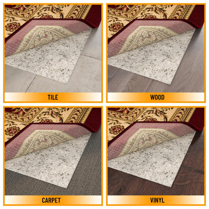 Ottomanson Non Slip Rug Pad Grip 3x23 1/8 Thick, Protection for Any Flooring Surface, Keep Your Runner Rug and Area Rugs in Place, 2'7" x 23', Beige