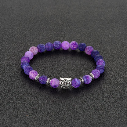 Softones Owl Gifts Owl Bracelets Healing Crystals Bracelet for Women Men Spiritual Energy Beaded Bracelet Set Gifts