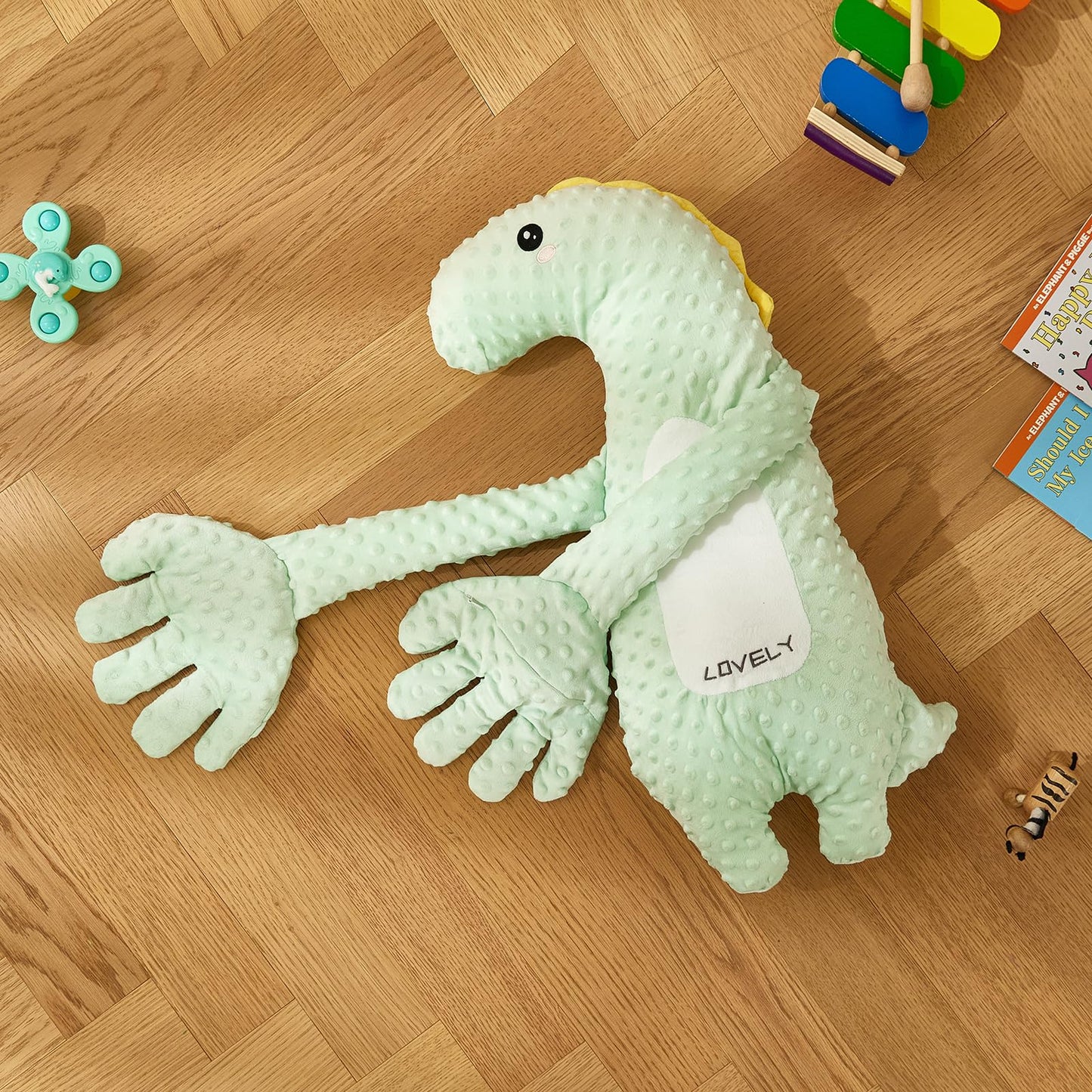 DAOLUAN Baby Soothers Toys, Cute Animal Plush Stuffed Doll Toy for Girls Boys, Portable Dinosaur Unicorn Figure Soothing Dolls for Home and Travel (Green, OneSize)