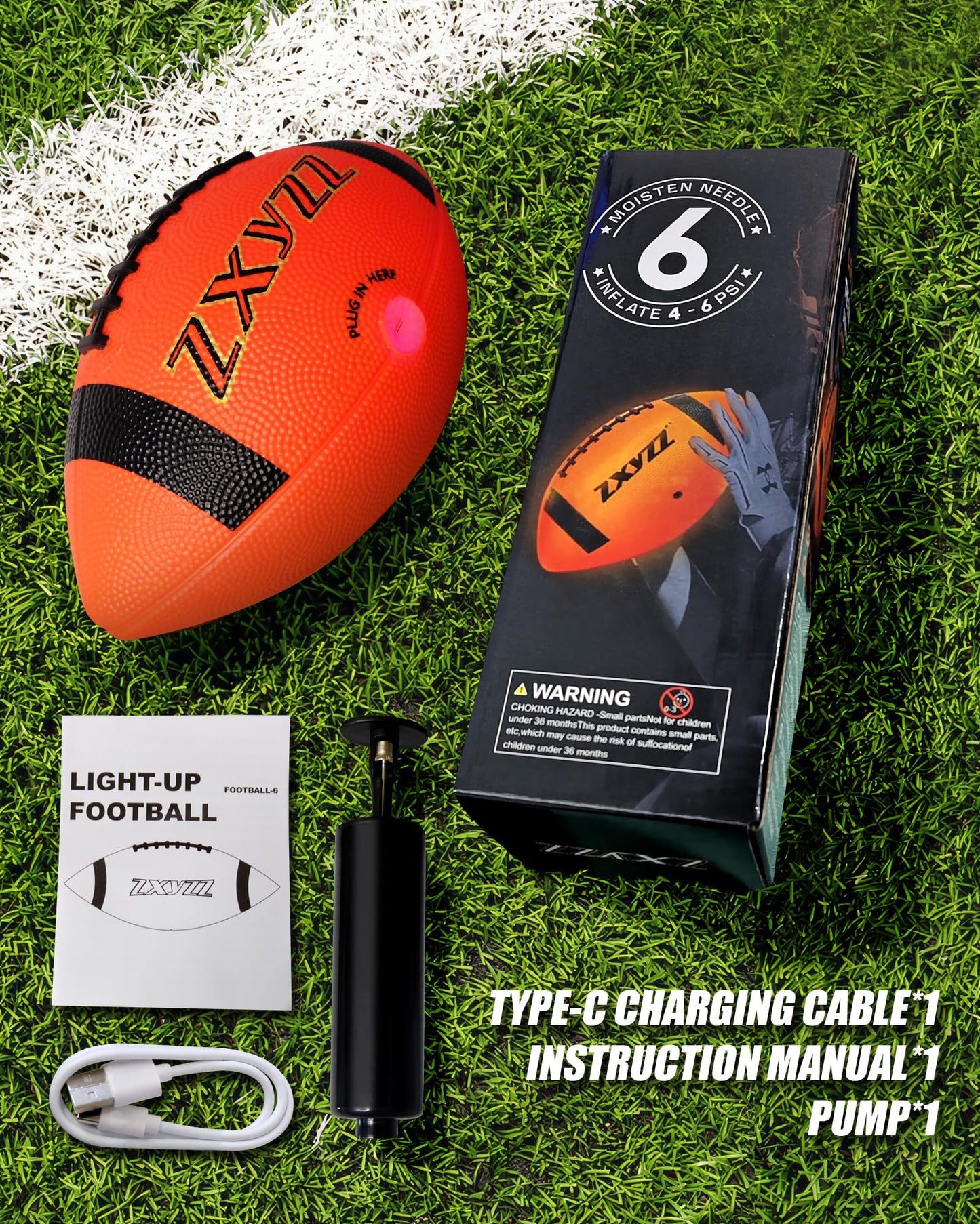 Zxyzz Rechargeable Glow in The Dark Football Birthday Gifts for 6 7 8 9 10 11 12 13 14 15 Year Old Boys, NO 6 Light Up Football Perfect for Teen Outdoor Sports Ideas, Kids Boys Toy Stuff Ages 6-15