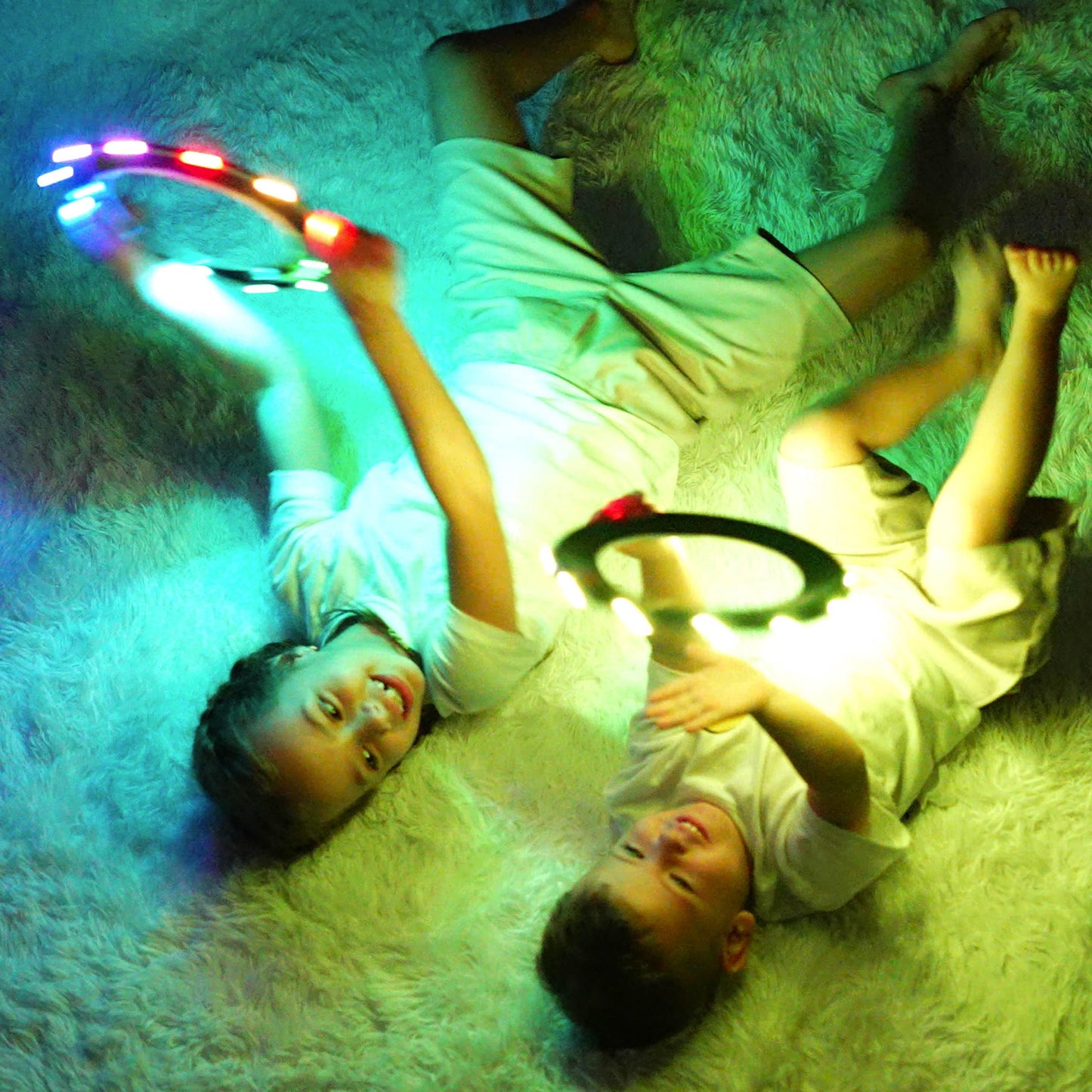 TOSY Bundle of 3-2X Green + Blue - Flying Ring 12 LEDs Super Bright