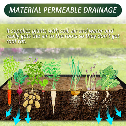 FULEIYA 1PCS Raised Garden Bed Liner Fabric Raised Garden Bed Breathable Drainage Rectangle Grow Bags with Handles Fabric Garden Bed for Outdoor Garden Bed Holds Soil - 4ft x 2ft x 1ft