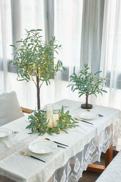 LITBLOOM Lighted Olive Garland Battery Operated with Timer 96 Fairy Lights 6FT, Artificial Greenery Twig Vine Lights for Christmas Spring Fireplace Mantle Decoration Indoor Outdoor