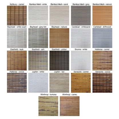 Cordless Woven Wood Roman Shades, Sizes 20 to 72 Wide and 24 to 72 High, Hatteras Camel (Click Customize Now)