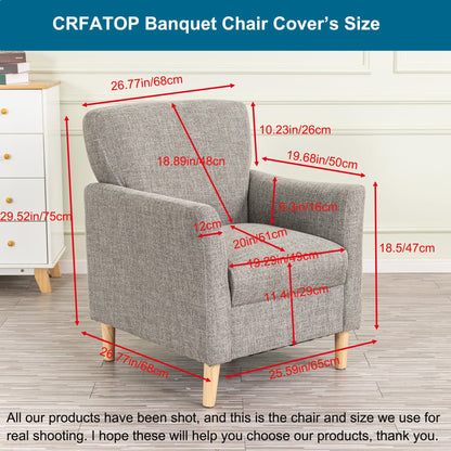 CRFATOP Printed Stretch Chair Slipcovers with Arms for Living Room 1 Piece Accent Chair Covers Soft Banquet Chair Covers Saucer Armchair Furniture Protector Office Reception Reading Sofa,A17