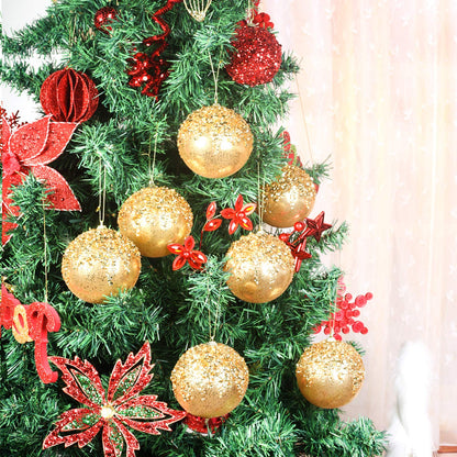 ZHANYIGY 4pc Gold Christmas Ball Ornaments, Shatterproof Christmas Ball Decorations for Trees, Wedding Party Holiday Decorations