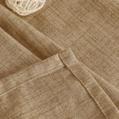 YoungsTex Burlap Linen Curtains 63 Inch Length 2 Panels for Bedroom, Toffee Tan Semi Sheer Drapes Textured with Bronze Grommet Light Filtering for Living Room Farmhouse, 52 X 63 Inch