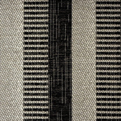 Nicole Miller New York Patio Country Charlotte Modern Stripe Indoor/Outdoor Area Rug, Black/Grey, 5'2"x7'2"