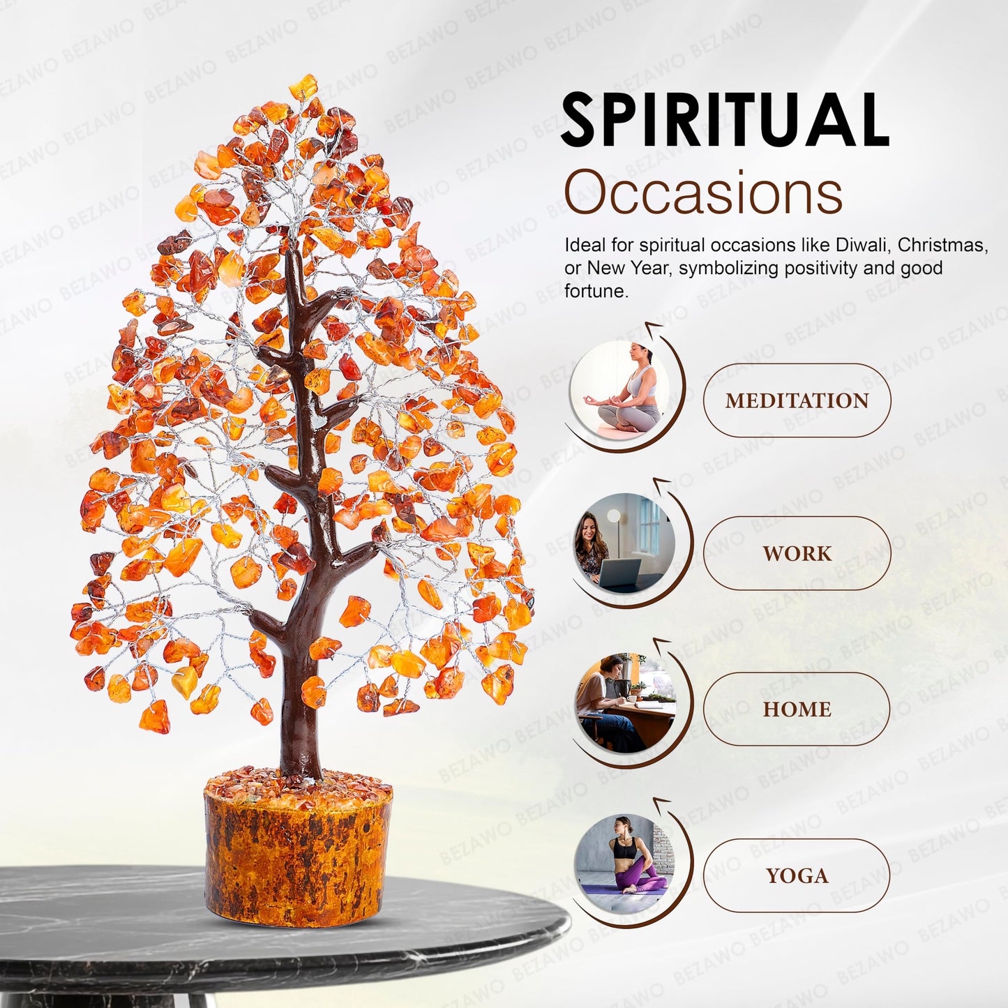 Crocon® Carnelian Crystals Tree, Birthday Gifts for Women, House Warming Gifts New Home Decor, Healing Crystals Spiritual Present, Mom Birthday Gift Her, Orange Decor, Gemstones Money Tree Positivity