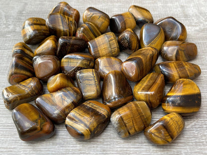 GAF TREASURES Wholesale Tiger Eye Tumbled Stones, Polished Natural Tiger Eye Gemstone, Tiger Eye Polished Rocks (Tiger Eye, 0.25 Pound)