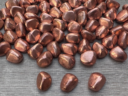 GAF TREASURES 5 Pcs Copper Tumbled Stones, Polished Natural Copper Gemstone, Copper Healing Crystals (Copper)