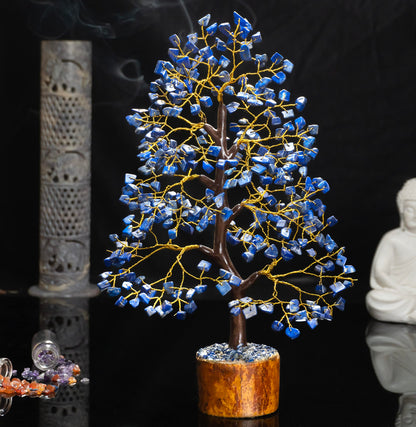 Crocon® Lapis Lazuli Crystals and Healing Stones Tree, Birthday Gifts for Women, Gifts for Mom Birthday, Crystal Tree for Positive Energy, Home Office Blue Decor, Spiritual Gift for Women & Men