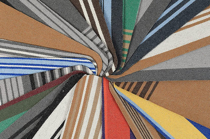 AlgoMat Artisanal Traditional Mexican Striped Doormat, Accent Area Door Mat or Entryway Rug, Made of 100% Recycled Cotton Top, PVC Bottom, Durable, Machine Washable, 34" x 24" (Brown Stripe)