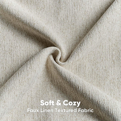 FUTEI Natural Linen Chenille Decorative Throw Pillow Covers 18x18 Inch Set of 2,Soft Cozy Faux Linen Textured Cushion Case,Farmhouse Home Decor for Couch Living Room
