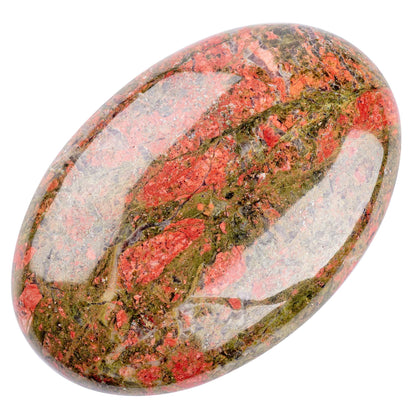 Unakite Palm Stone Crystal Natural Chakra Reiki Polished Healing Love Oval Pocket Worry Stone Crystals for Anxiety Stress Relief Therapy