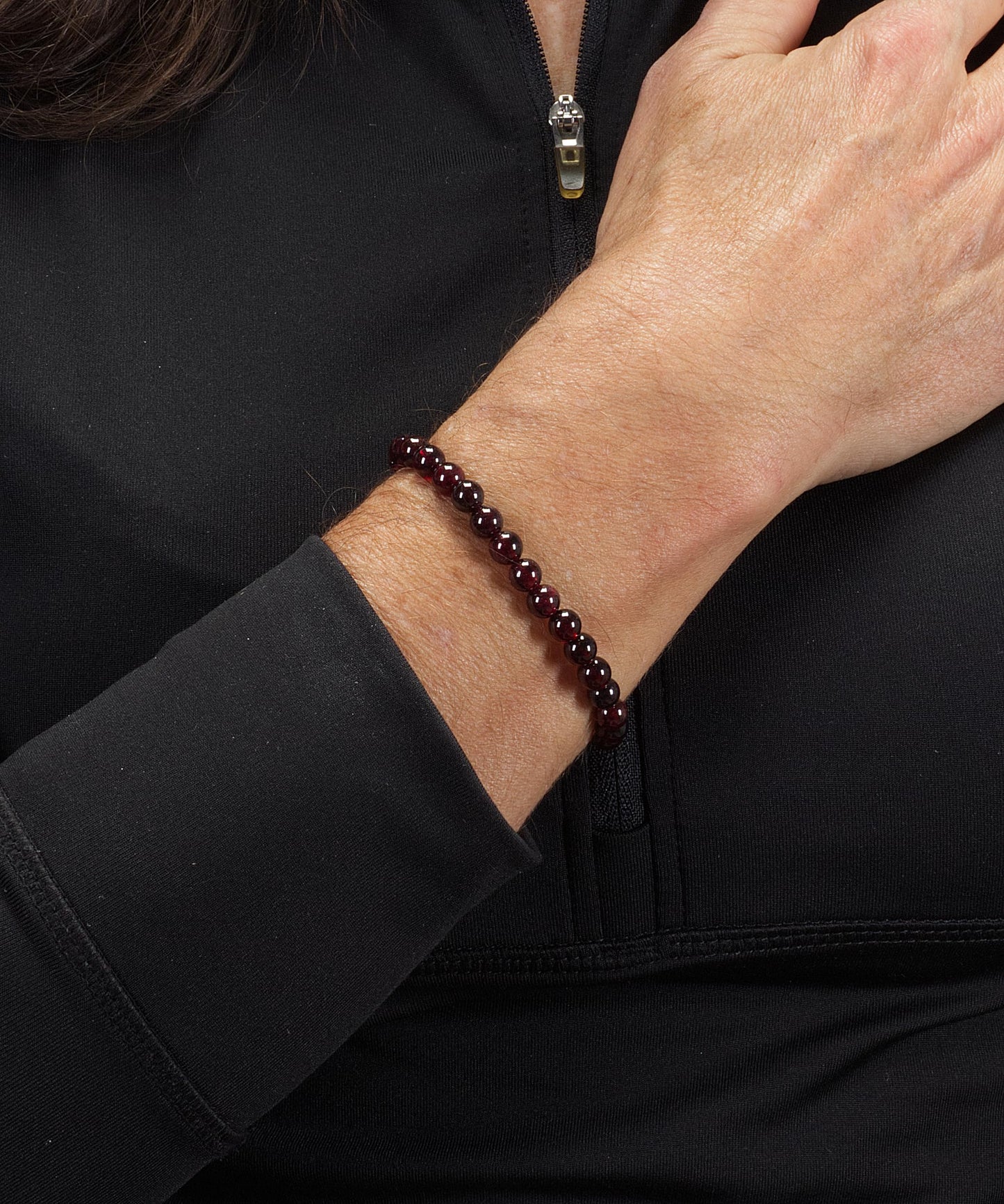 Cherry Tree Collection - Small, Medium, Large Sizes - Gemstone Beaded Bracelets For Women and Men - 6mm Round Beads (Red Garnet A Grade - Medium)