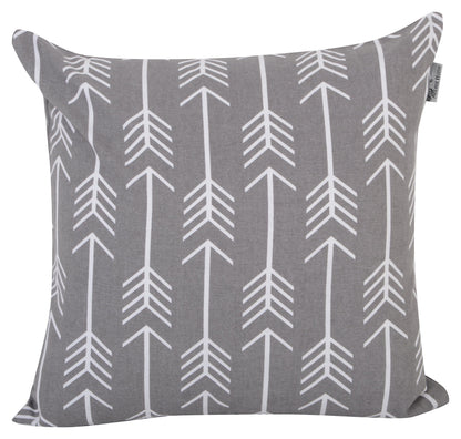 Accent Home Cotton Canvas Throw Cushion Cover Printed Both Side For Home Sofa Couch, Chair Back Seat,4pc pack 18x18" in Color Grey
