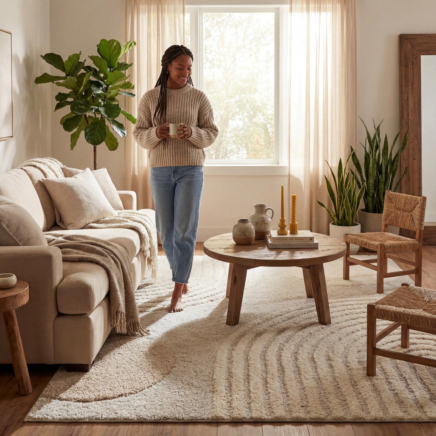 Nuloom Gloria Beige, 3' x 5', Abstract, Shag, Soft and Cozy, Plush, High Traffic, Stain Resistant, Easy Clean, Durable Area Rug for Bedroom, Living Room, Dining Space, Den, Foyer, Entryway