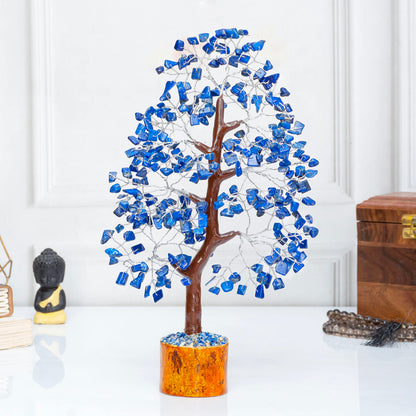 Crocon® Lapis Lazuli Crystal Tree of Life Birthday Gifts for Men, Dad, Friends Healing Crystals Spiritual Blue Shelf Crystal Decor Feng Shui Table Decor Gift for Men Housewarming Home Decor Gift