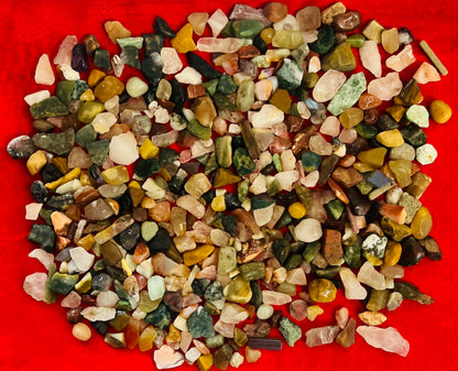 Indian Consigners Multi Assorted Gemstone Chips – 100g Natural Polished Mixed Crystal Stones for Jewelry Making, Decoration, Healing, Tabletop & Wall Art Projects