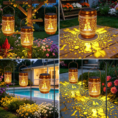 Dog Solar Lanterns Outdoor Waterproof Garden Decor, Dog Gifts for Mothers Day Women Mom Grandma Birthday, Metal Sunflower Hanging Solar Lights for Outside Yard Patio Pathway Backyard Porch