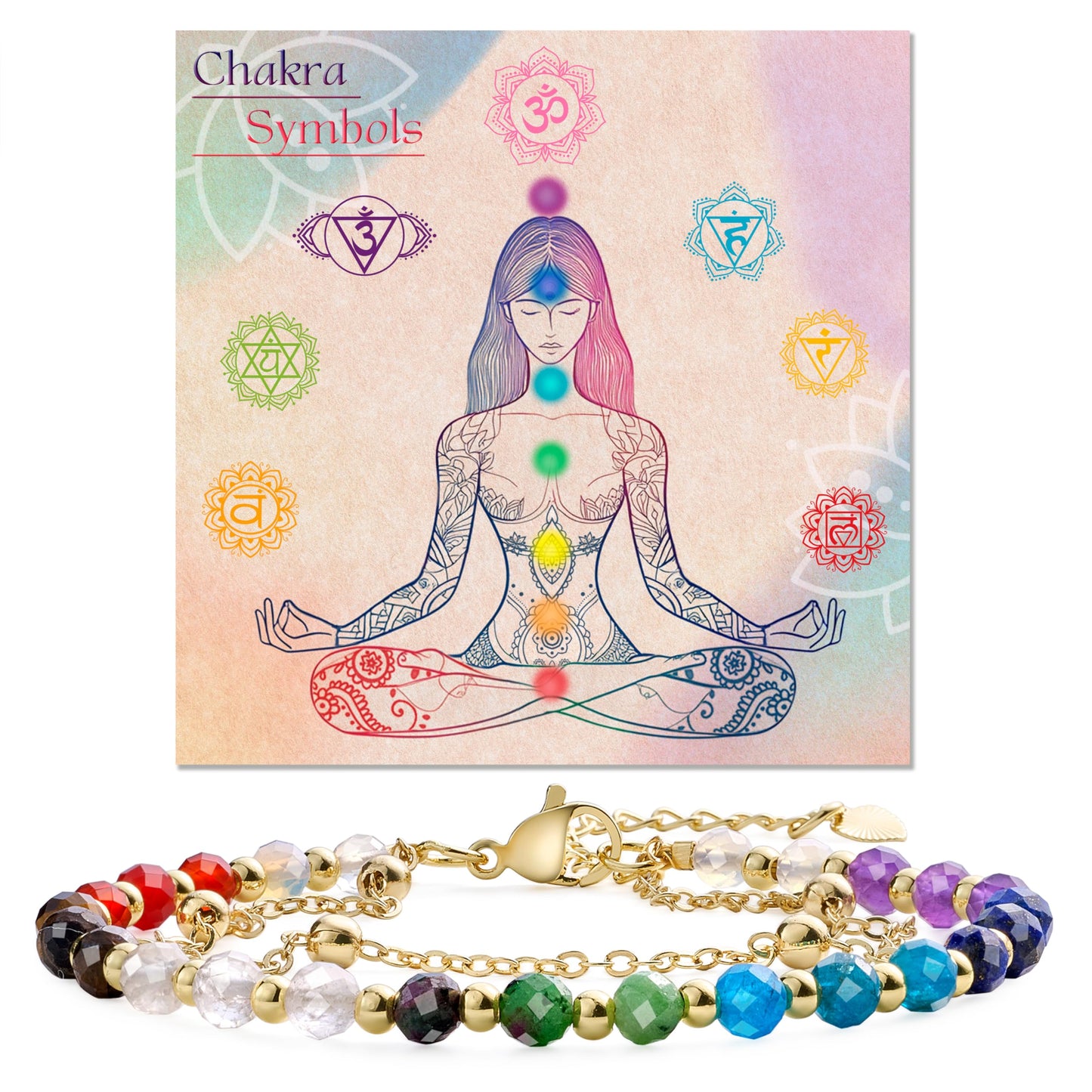 Farfume Chakra Crystal Bracelet Beaded Bracelets for Women 4mm Natural Stone Beads Gemstone Handmade Jewelry Valentine's Day Gifts