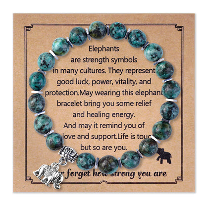 ZLLOO Natural Stone Healing Bracelet Gifts for Women, Encouragement Blessing Bracelets for Women, Anxiety Relief Items Inspirational for Women