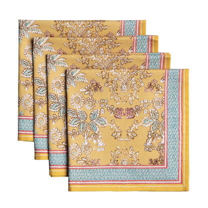 Maison d' Hermine Cloth Napkins Set of 4 100% Cotton Everyday Reusable Square Napkins Cloth Washable Dinner Party Wedding Restaurant Gifts for Mothers Day Spring/Summer (Marquise, 20" x 20")