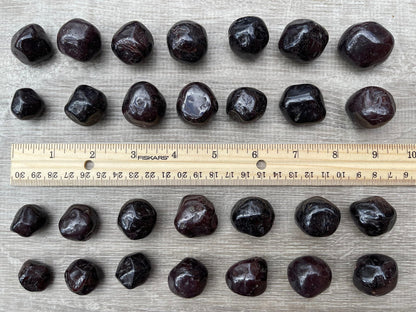 GAF TREASURES 5 Pcs Garnet Tumbled Stones, Polished Garnet Gemstone, Garnet Healing Crystals (Garnet)