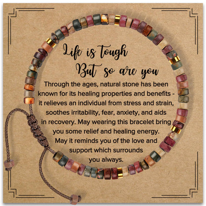 ZOKCC Inspirational Gifts Bracelets for Women: Christmas Day Gifts for Women Friends Sister Mom - Healing Natural Stone Beads Bracelets Thinking of you Get Well Soon Gift for Women