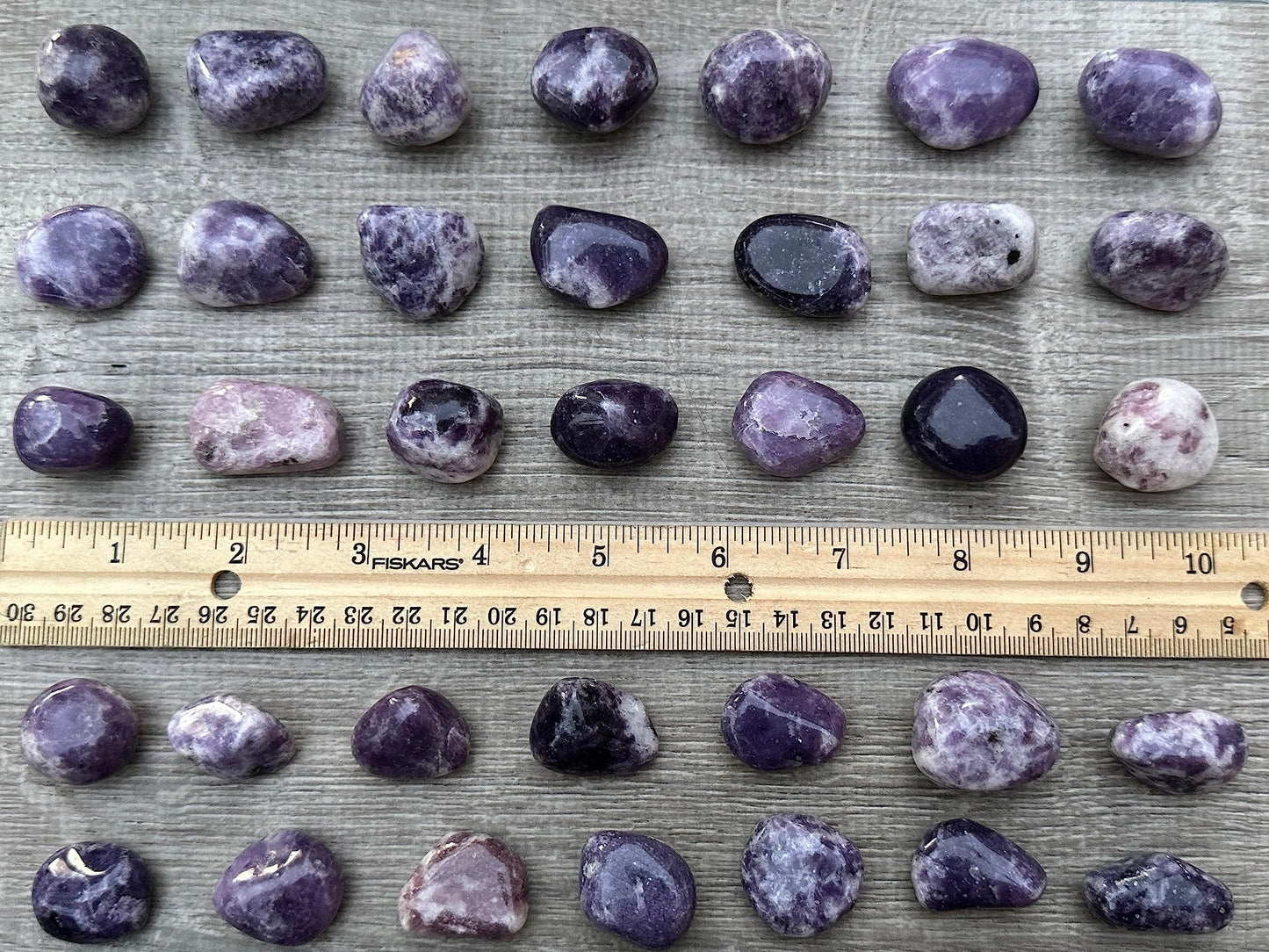 GAF TREASURES 5 Pcs Lepidolite Tumbled Stones, Polished Lepidolite Gemstone, Lepidolite Healing Crystals (Lepidolite)
