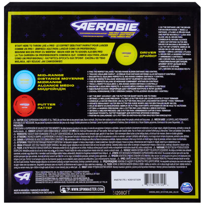 Aerobie Disc Golf Set of 3 Flying Discs, Frisbee Discs for Kids Parties and Backyard Games, Starter Disc Golf Accessories, Teen Boys Gift Ideas, Kids Toys for Ages 5 & Up