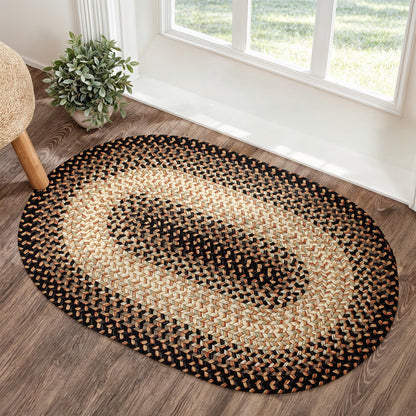 RRI Home Decor EastEnd EL83 Charcoal 2' x 3' Oval - Braided Area Rug, Home Decor, Floor Mat or Bedroom Rug - Easy Care, Ideal for High Traffic Areas in Hallway and Living Room - Made in USA