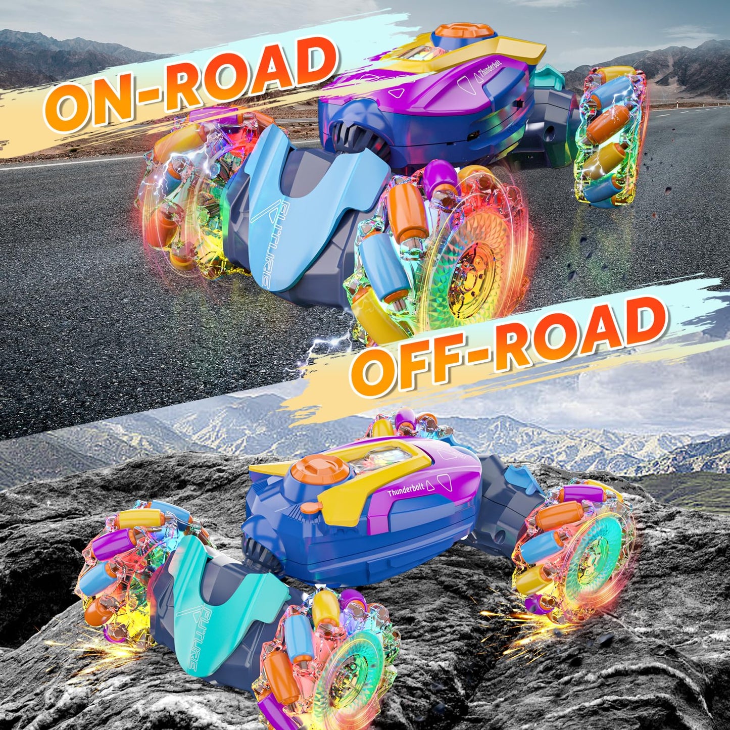 Gesture Sensing Remote Control Stunt Car - Boys Toys Age 6-8-12, 4WD Hand Controlled RC Twist Car with Light & Music, Cool Birthday Presents and Ideas Gifts for Boys Kids Age 7 9 10 11 12 Years Old