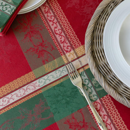 Benson Mills Heavyweight Yarn Dyed Jacquard Fabric Plaid Table Cloth, for Holiday Entertaining, Winter, and Christmas Tablecloth (Holiday Legacy, 52" x 52" Square)