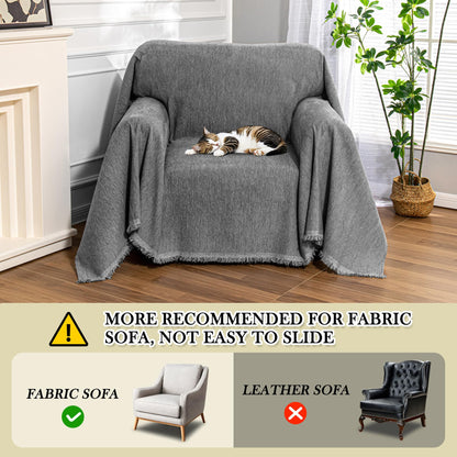 MEETSKY Oversized Chair Cover Washable Recliner Chair Covers, Armchair Couch Cover Sofa Throw Cover for Single Couch, Soft Small Sofa Slipcoversfor Pet, 71"x 91", Dark Grey
