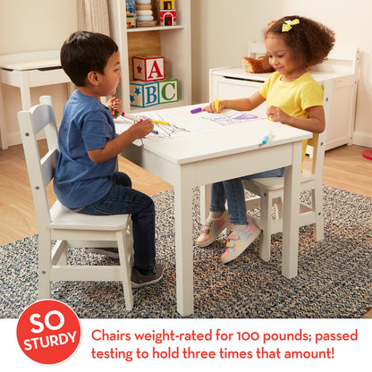 Melissa & Doug Wooden Kids Table & Chairs Set, Montessori, Homeschool Classroom Must Haves, Bedroom Furniture for Boys & Girls 3+
