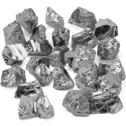 100g (1-3 Stones) Terahertz Raw Stone Bulk Gemstones Crystals – Natural Irregular Rough Quartz Minerals, Lot Healing Stones, Collections Origin Crystal Home Decor Gift, Metallic Gray, Approx 40–50mm